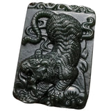 Hand-carve Jade Cyan Downhill Tiger Necklace Pendant Jewelry Men Women Luck