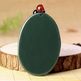 Natural Hand-carve Jade Cyan Guanyin Necklace Pendant Jewelry