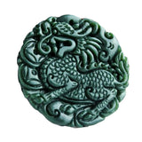 Hand-carved Jade Cyan Kylin Necklace Pendant for Luck