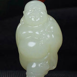 Hand-carve Jade Cyan Maitreya Buddha Necklace Pendant
