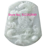 Hand-carve Jade Domineering Dragon Card Necklace Pendant