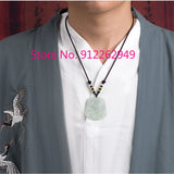 Hand-carve Jade Domineering Dragon Card Necklace Pendant