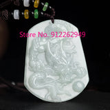 Hand-carve Jade Domineering Dragon Card Necklace Pendant