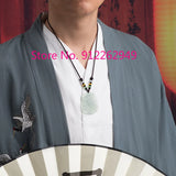 Hand-carve Jade Domineering Dragon Card Necklace Pendant