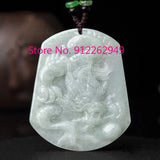 Hand-carve Jade Domineering Dragon Card Necklace Pendant