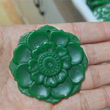 Hand-carved Jade Flowers Necklace Pendant Men Women Luck Gifts