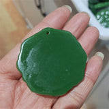 Hand-carved Jade Flowers Necklace Pendant Men Women Luck Gifts