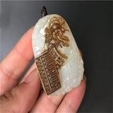 Hand-carve Jade Fortune Abacus Necklace Pendant Jewelry