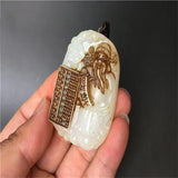 Hand-carve Jade Fortune Abacus Necklace Pendant Jewelry