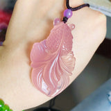 Hand-carve Jade Goldfish Necklace Pendant Jewelry Men Women Luck