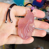 Hand-carve Jade Goldfish Necklace Pendant Jewelry Men Women Luck