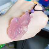 Hand-carve Jade Goldfish Necklace Pendant Jewelry Men Women Luck