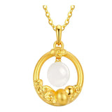 Hand-carved Jade Gourd Necklace Pendant for Luck