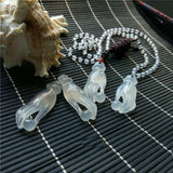 Hand-carved Jade Guanyin Bergamot Pendant Necklace