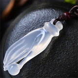 Hand-carved Jade Guanyin Bergamot Pendant Necklace