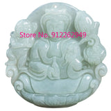 Natural Hand-carve Jade Guanyin Sends Son Necklace Pendant
