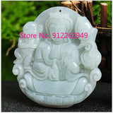 Natural Hand-carve Jade Guanyin Sends Son Necklace Pendant