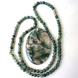 Hand-carved Jade Ice Permeable Grass Necklace Pendant Jewelry