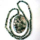 Hand-carved Jade Ice Permeable Grass Necklace Pendant Jewelry