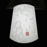 Hand-carved Jade Lady Necklace Pendant - Men Women Luck
