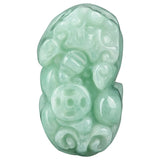 Hand-carve Jade Lucky Green Pixiu Ice Species Necklace Pendant