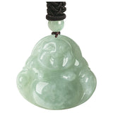 Hand-carve Jade Maitreya Buddha Necklace Pendant Luck Amulet