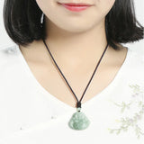 Hand-carve Jade Maitreya Buddha Necklace Pendant Luck Amulet