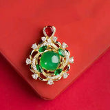Hand-Carved Jade Necklace Pendant for Luck