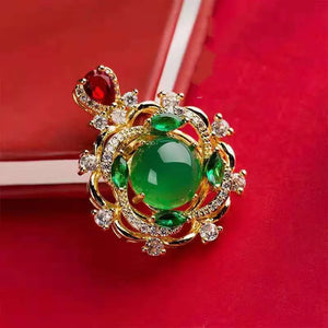 Hand-Carved Jade Necklace Pendant for Luck