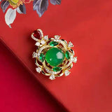 Hand-Carved Jade Necklace Pendant for Luck