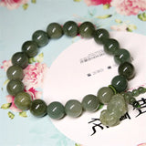 Hand-carved Jade Pixiu Bracelet for Luck