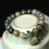 Hand-carved Jade Pixiu Bracelet for Luck