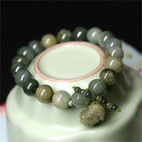 Hand-carved Jade Pixiu Bracelet for Luck