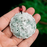 Hand-carve Jade Piaohua Dragon Necklace Pendant Jewelry Men Women