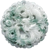 Hand-carve Jade Piaohua Dragon Necklace Pendant Jewelry Men Women