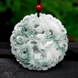 Hand-carve Jade Piaohua Dragon Necklace Pendant Jewelry Men Women