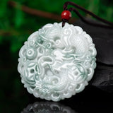 Hand-carve Jade Piaohua Dragon Necklace Pendant Jewelry Men Women