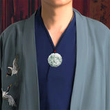 Hand-carve Jade Piaohua Dragon Necklace Pendant Jewelry Men Women