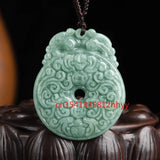 Hand-carve Jade Pingan Buckle Necklace Pendant Classic Jewelry Men Women