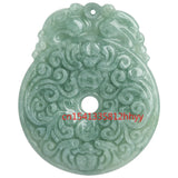 Hand-carve Jade Pingan Buckle Necklace Pendant Classic Jewelry Men Women