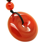 Natural Hand-carve Jade Pingan Buckle Necklace Pendant Men Women Luck