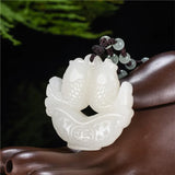 Hand-carved Jade Pisces Necklace Pendant Jewelry Men Women Luck