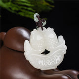 Hand-carved Jade Pisces Necklace Pendant Jewelry Men Women Luck