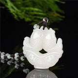 Hand-carved Jade Pisces Necklace Pendant Jewelry Men Women Luck