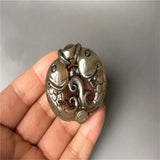 Natural Hand-carve Jade Pisces Necklace Pendant Luck