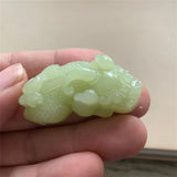 Natural Jade Pixiu Necklace Pendant Men Women Luck