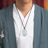 Hand-carved Jade Pixiu Pingan Buckle Necklace Pendant