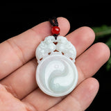 Hand-carved Jade Pixiu Pingan Buckle Necklace Pendant