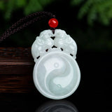 Hand-carved Jade Pixiu Pingan Buckle Necklace Pendant