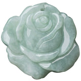 Natural Hand-carve Jade Rose Flower Necklace Pendant Men Women Luck